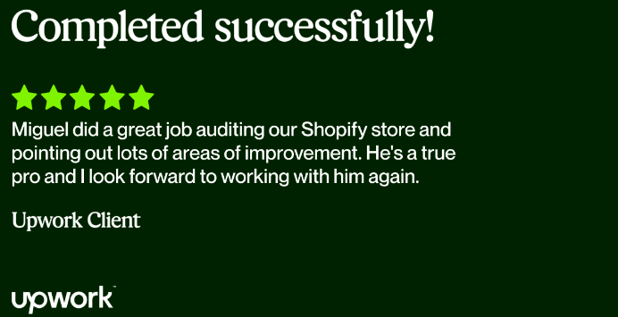 Upwork client review 1 for Miguel Sanchez