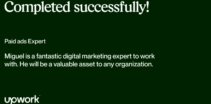 Upwork client review 2 for Miguel Sanchez