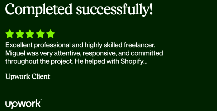 Upwork client review 3 for Miguel Sanchez