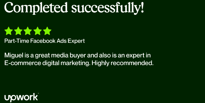 Upwork client review 4 for Miguel Sanchez
