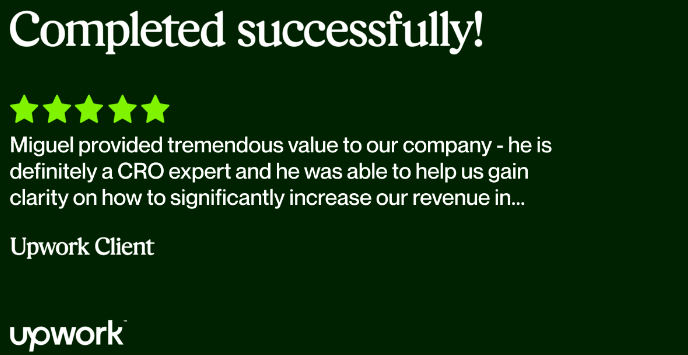 Upwork client review 5 for Miguel Sanchez